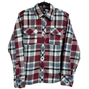 Element Flannel Shirt Mens Size S Red Plaid Button-Up Skater PNW Grunge